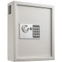 AdirOffice 40 Keys Cabinet with Digital Lock - Electronic Key Safe - Pin Code Keyless Storage Box for Keys - Secure Steel Lockbox - Scratch Resistant Powder Coated - Wall Anchor (White)