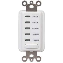 Intermatic EI235W 15/30/45/60/120 Minute SPST 1800-Watt Electronic in-Wall Countdown Timer, White