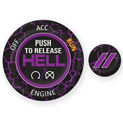 ToolEpic for Dodge Ram 1500 Challenger Charger Durango Accessories 2015-2021 - Engine Start Stop Button Overlay Plum Crazy Purple Sticker - Push to Release Hell Badge Unique Style - Perfect for Decals