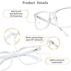 LifeArt Blue Light Blocking Glasses, Anti Eyestrain, Computer Reading Glasses, Gaming Glasses, TV Glasses for Women Men, Anti UV, Anti Glare (Clear, 2.75 Magnification)