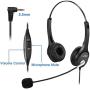 Callez 2.5mm Cordless Phone Headset Dual, Telephone Headsets with Noise Canceling Mic for DECT Phones Panasonic KX-TGE433B KX-TS880 AT&T ML17929 Vtech RCA Cisco Uniden Call Center Home Office(C402D3)