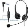 Callez 2.5mm Cordless Phone Headset Dual, Telephone Headsets with Noise Canceling Mic for DECT Phones Panasonic KX-TGE433B KX-TS880 AT&T ML17929 Vtech RCA Cisco Uniden Call Center Home Office(C402D3)