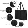 ECOSUSI Laptop Tote Bag for Women Fits Up to 15.6 Inch PU Leather Briefcase Office Handbags Large Capacity with 3 Divided Compartments
