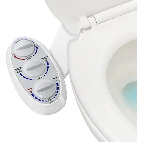 Serenelife Bathroom Bidet Seat Attachment - Fresh & Hot Water Adjustable Function with Plastic Sprayer for Full Cleaning - Standard Non-Electric Mechanical Self Clean Personal Hygiene
