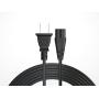Pwr TV Power Cord 12Ft Cable for Samsung LG TCL Sony: 2 Prong AC Wall Plug 2-Slot LED LCD Insignia Sharp Toshiba JVC Hisense Electronics UN65KS8000FXZA UN40J5200AFXZA 43UH6100 Black