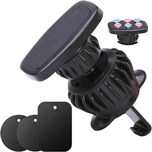 Phone Holder Car，Magnet Phone Holder for Car, Cell Phone Car Mount with 6 Strong Magnet, 360 Degrees Rotatable Car Phone Holder Magnetic Mount for Smartphone(Upgraded Clip, Easy to Use)