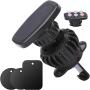Phone Holder Car，Magnet Phone Holder for Car, Cell Phone Car Mount with 6 Strong Magnet, 360 Degrees Rotatable Car Phone Holder Magnetic Mount for Smartphone(Upgraded Clip, Easy to Use)