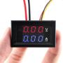 Eiechip LED Digital Voltmeter Ammeter, Mini DC Digital Multimeter 100V 10A, Blue Red LED Amp Dual Digital Display Volt Meter Gauge, Car Current Monitor Tester 0.28''