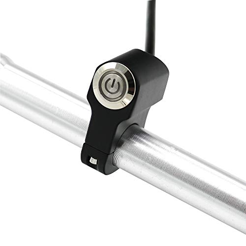 LMoDri Motorcycle Switches 7/8'' 22mm Handlebar Mount Switch Headlight Hazard Brake Light Power ON-Off with Indicator Light (Blue Light)