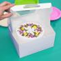 Cake Boxes 12 x 12 x 5 and Cake Boards 12 Inch, Bakery Box Has a Clear Window, Cake Board is Round, Cake Supplies, 10 Pack of Each.