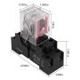 Electromagnetic Power Relay, 8-Pin 5 AMP 12V DC Relay Coil with Socket Base, LED Indicator, DPDT 2NO 2NC - MY2NJ [Applicable for DIN Rail System]
