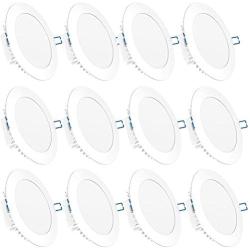 Sunco Lighting 12 Pack 6 Inch Slim LED Downlight, Integrated Junction Box, 14W=100W, 850 LM, Dimmable, 4000K Cool White, Recessed Jbox Fixture, IC Rated, Retrofit Installation - ETL & Energy Star
