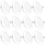 Sunco Lighting 12 Pack 6 Inch Slim LED Downlight, Integrated Junction Box, 14W=100W, 850 LM, Dimmable, 4000K Cool White, Recessed Jbox Fixture, IC Rated, Retrofit Installation - ETL & Energy Star