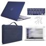 MacBook Pro 13 Inch Case 2019 2018 2017 2016 Release A2159/A1989/A1706/A1708, iCasso Hard Plastic Case, Sleeve, Screen Protector, Keyboard Cover & Dust Plug Compatible MacBook Pro 13 - Navy Blue