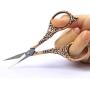 BIHRTC Vintage European Style Scissors Stainless Steel for Cross Stitch Cutting Embroidery Sewing Handcraft Craft Art Work DIY Tool(Red Copper)