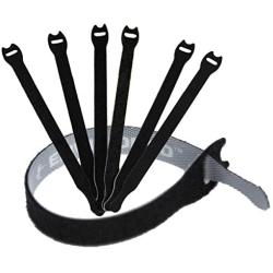 Reusable Cable Ties 1/2'' x 8'' for Cable Management and Organizing Cords - 30 Pack Bundled with 2 Bonus Cinch Straps (Black)