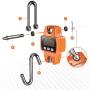 RoMech 660lb Digital Hanging Scale with Cast Aluminum Case, Handheld 300Kg Mini Crane Scale with Hooks for Farm Hunting Fishing Outdoor (Orange)