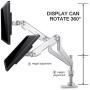 Bestand Premium Dual Monitor Stand - Dual Monitor Mount for LED LCD,Up to 17-27 Screen,Aluminum (Silver)