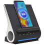Azpen Dockall D108 Wireless Charging Dock w/Bluetooth Speakers Wireless Charging for iPhone 12/12 Pro/ 12 Mini/ 11/11 Max/ 11 Max Pro/XS Max/Samsung S20/ Note 20/ S10/ S9/ S9+ Black