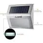 [Pack of 8] F-TECK Outdoor Stainless Steel LED Solar Step Light Wireless Super Bright Modern White Lamp Waterproof Lighting for Deck, Staircase, Walkway, Patio, Garden, Yard Auto On/Off Dusk to Dawn