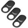 Webcam Cover, Camera Cover Slide, 0.027 Inch Ultra-Thin Metal Camera Privacy Covers for Laptop, PC, Smartphone, Protect Your Visual Privacy and Security (Black - 3 Pack)