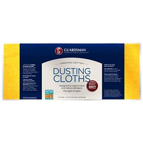 Guardsman Wood Furniture Dusting Cloths - 12 Pre-Treated Cloths - Captures 2x The Dust of a Regular Cloth, Specially Treated, No Sprays or Odors - 462500