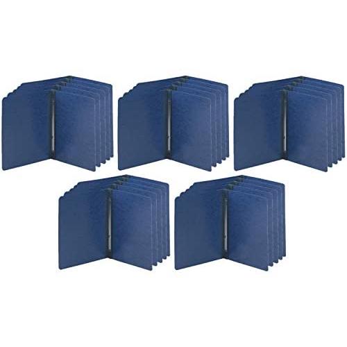 Smead Pressboard Report Cover - Metal Prong with Compressor - Side Fastener - 350 Sheets/3'' Capacity - Letter - Dark Blue / 25 Pack