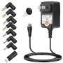 Outtag 15W Universal AC Adapter 3V 4.5V 5V 6V 7.5V 9V 12V Multi Voltage Switching Power Supply Replacement w/Multi-Tips for 3-12V Household Electronics Routers CCTV IP Cameras Smartphone Speakers