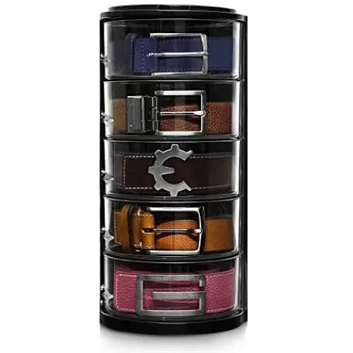 ELYPRO Belt Organizer - Acrylic Organizer and Display for Accessories like Belts, Jewelry, Watch Case, Cosmetics, Makeup Organizer, Bow Ties, Bracelets, Crafts, Toys. Compact Closet Organizer ELYPRO Belt Organizer - Acrylic Organizer and Display for Accessories like Belts, Jewelry, Watch Case, Cosmetics, Makeup Organizer, Bow Ties, Bracelets, Crafts, Toys. Compact Closet Organizer