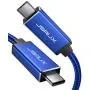 Thunderbolt 3 Cable TB3 3.3ft/40Gbps/5K(USB-C to USB-C), JSAUX 40Gbps Data Transfer/ 100W 5A Charging/ 5K@60Hz Type-C Compatible with External SSD, eGpu, USB-C Docking Station, Dell -Blue