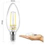 Ascher E12 LED Classic Candelabra Clear Light Bulbs, Equivalent 40W, Daylight White 5000K, Filament Clear Glass, Non-Dimmable, Pack of 5