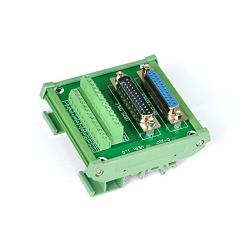 Electronics-Salon DB25 D-SUB DIN Rail Mount Interface Module, Male/Female, DSUB Breakout Board.