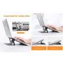 Invisible Laptop Stand, Pronimi Slim Ergonomic Portable Flip Laptop Stand for MacBook Air Mac Book Pro Tablets iPad Silver, Light Adjustable Laptop Stand up to 15 inch