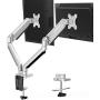 MOUNTUP Dual Monitor Stand Mount- 2 Monitor Arm Desk Mount with Gas Spring, Die-Cast Aluminum Computer Monitor Stand fits 2 Screen 17 to 32 inch - Each Arm Holds up to 17.6LBS MU0024