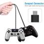 PS4 Controller Charger Charging Cable – 2 Pack 10FT Nylon Braided Micro USB 2.0 High Speed Data Sync Cord for Playstation 4, PS4 Slim/Pro, Xbox One S/X Controller, Android Phones (2 Pack)