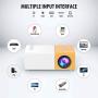 Mini Projector, PVO Portable Projector for Cartoon, Kids Gift, Outdoor Movie Projector, LED Pico Video Projector for Home Theater Movie Projector with HDMI USB TV AV Interfaces and Remote Control