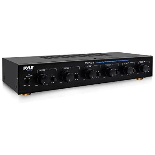 Premium New and Improved 6 Zone Channel Speaker Switch Selector Volume Control Switch Box Hub Distribution Box for Multi Channel High Powered Amplifier Control 6 Pairs of Speakers - Pyle PSPVC6 Black
