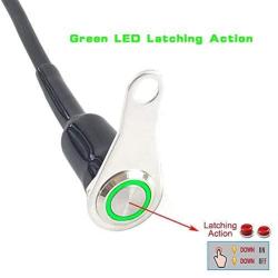 Universal Stainless Steel LED Motorcycle Switch ON-Off Handlebar Adjustable Mount Waterproof Switches Button DC12V Fog Light Cycling retail (A-Green-Latching)