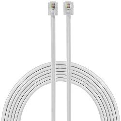 Power Gear Telephone Line Cord, 100 Feet, Phone Cord, Modular Jack Ends, Works for Phone, Modem or Fax Machine, for Use in Home or Office, White, 27638