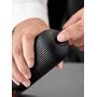 ZENEE Electric Pepper and Salt Grinder Set, Adjustable Coarseness, Battery Powered with LED Light, One Hand Automatic Operation, Stainless Steel Black, Black1)