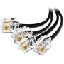(4 Pack) 4 Inch Short Telephone Cable Rj11 Male to Male 4'', Phone Line Cord (Black)