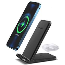 2 in 1 Wireless Charger,FDGAO 15W Fast Qi Wireless Charger Stand Compatible with iPhone 11/12/XR/XS/X/8/Airpods;Upright Wireless Charging Dock for Samsung Galaxy S20/S10/Note 20/Samsung Galaxy Buds