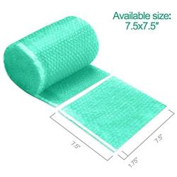 Fuxury Green Anti-Static Bubble Pouches 7.5x7.5 Inch,2 Rolls 50 Packs Total Anti-Static Bubble Cushioning Wrap Pouch Bag Roll Bubble Bags Pouches
