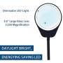Psiven Dimmable Magnifying Glass with Light - Daylight Bright LED Magnifying Desk Lamp, Lighted Magnifier with Stand & Clamp - for Reading, Close Work, Task, Workbench, Crafts, Hobbies, Sewing - Black