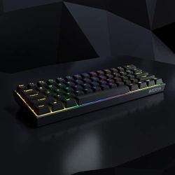 DIERYA DK61E 60% Mechanical Gaming Keyboard, RGB Backlit Wired PBT Keycap Waterproof Type-C Mini Compact 61 Keys Computer Keyboard with Full Keys Programmable (Gateron Optical Sliver Switch)