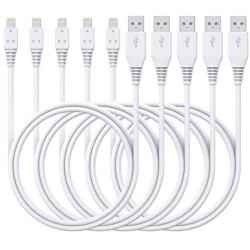 iPhone Charger Cable 6ft 5Pack,[MFi Certified] Lightning Cable 6 Foot,Ailawuu iPhone Cord USB Fast Charging Compatible with iPhone 11/11 Pro/Pro Max/X/XS Max/XR/8/8 Plus/7/7 Plus/iPad/iPod (White)