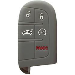Gray Key Case Cover Jacket Silicone Rubber Fob Keyless Remote Holder Skin fit for JEEP FIAT DODGE Smart Remote Key Case