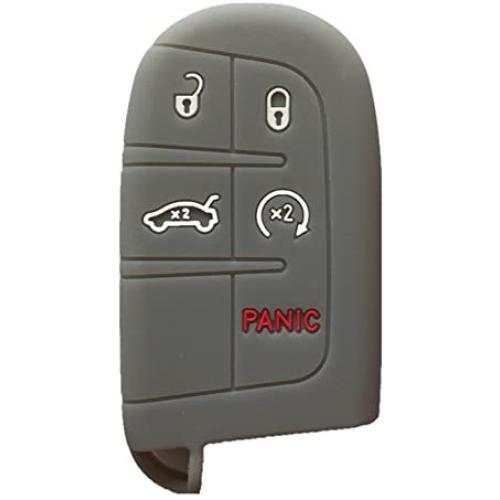 Gray Key Case Cover Jacket Silicone Rubber Fob Keyless Remote Holder Skin fit for JEEP FIAT DODGE Smart Remote Key Case