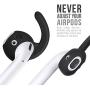 EarBuddyz 2.0 Ear Hooks and Covers Accessories Compatible with Apple AirPods 1 & 2 or EarPods Headphones/Earphones/Earbuds (3 Pairs) (Black)