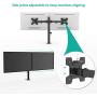 WALI Dual LCD Monitor Fully Adjustable Desk Mount Stand Fits 2 Screens up to 27 inch, 22 lbs. Weight Capacity per Arm (M002), Black WALI Dual LCD Monitor Fully Adjustable Desk Mount Stand Fits 2 Screens up to 27 inch, 22 lbs. Weight Capacity per Arm (M002), Black